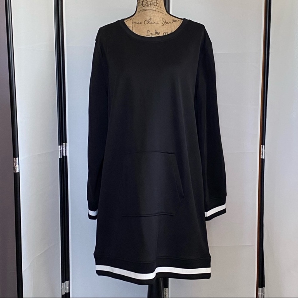 Karl Lagerfeld Paris Black Sweatshirt Dress Sz XL